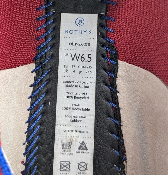 Rothy's Scooter Dark Red Retired Size 6.5 - Picture 4 of 5